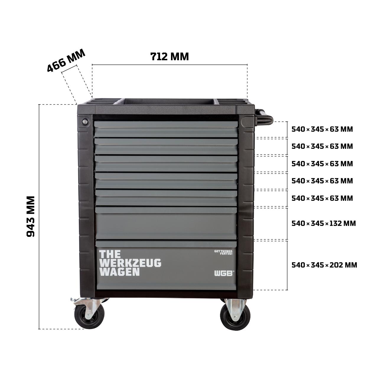 WGB Werkstattwagen 140-tlg. mit 7 Schubladen