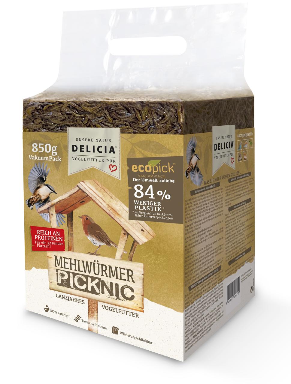 Frunol Delicia Vogelfutter Mehlwürmer Picknic 850 g