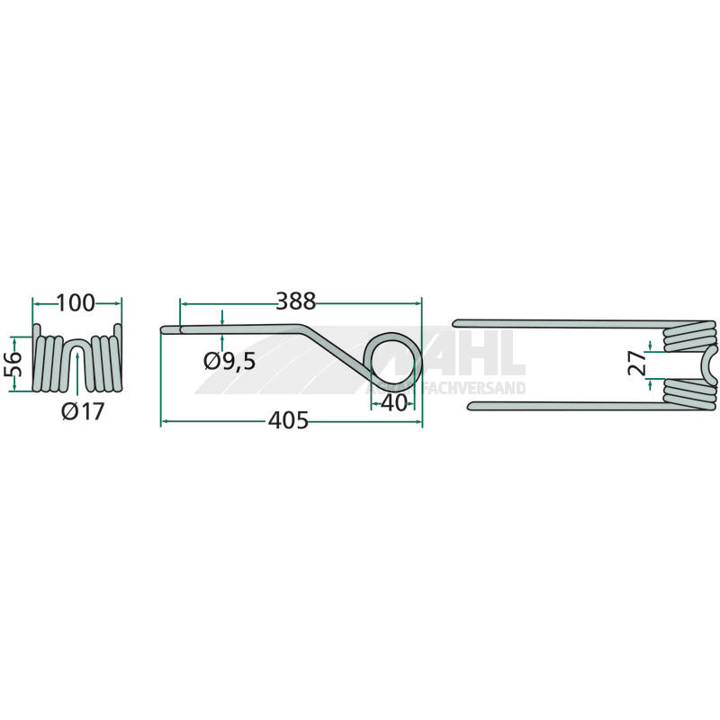 Zinken für Kreiselheuer 388x100mm