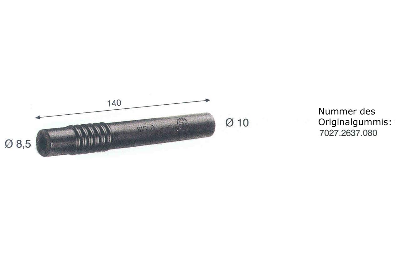 Milchschlauch Gummi, 140mm x 8,5/10/4mm