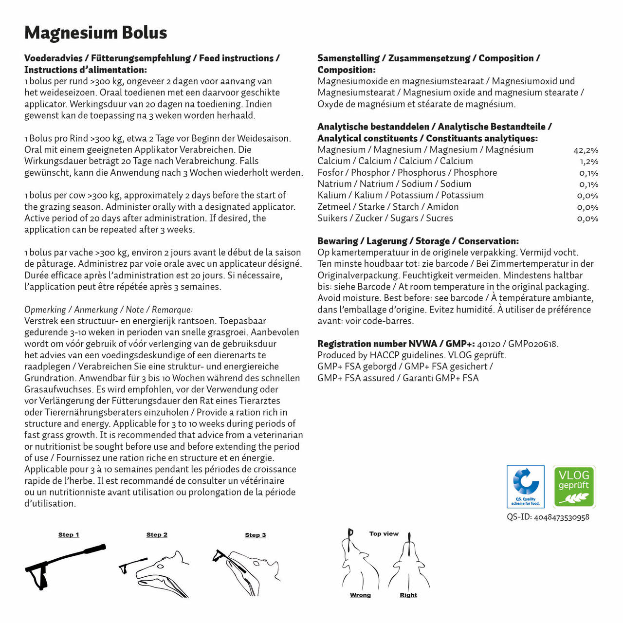 Hofman Animal Care Magnesium Bolus - 4 Boli à 180 g