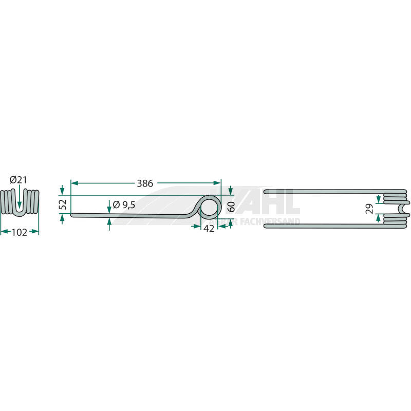 Zinken für Kreiselheuer 386x102mm