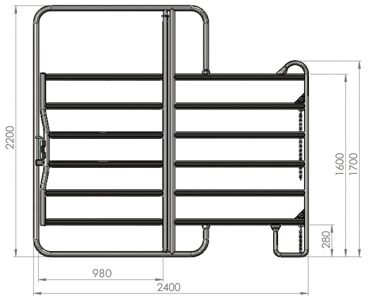 WAHL-Hausmarke Panel mit Tor 2,4 x 2,2 m Standard