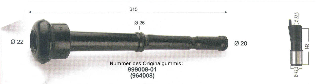 WAHL-Hausmarke Zitzengummi passt für DeLaval lang 08-01