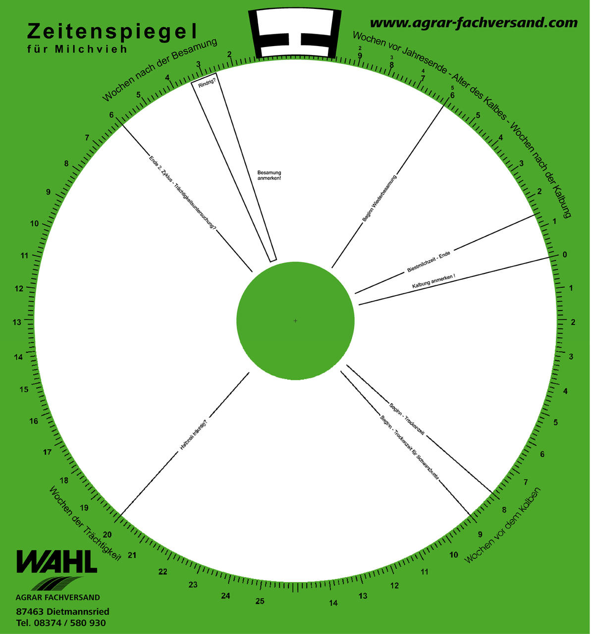 WAHL-Hausmarke Zeitenspiegel 46x46 cm