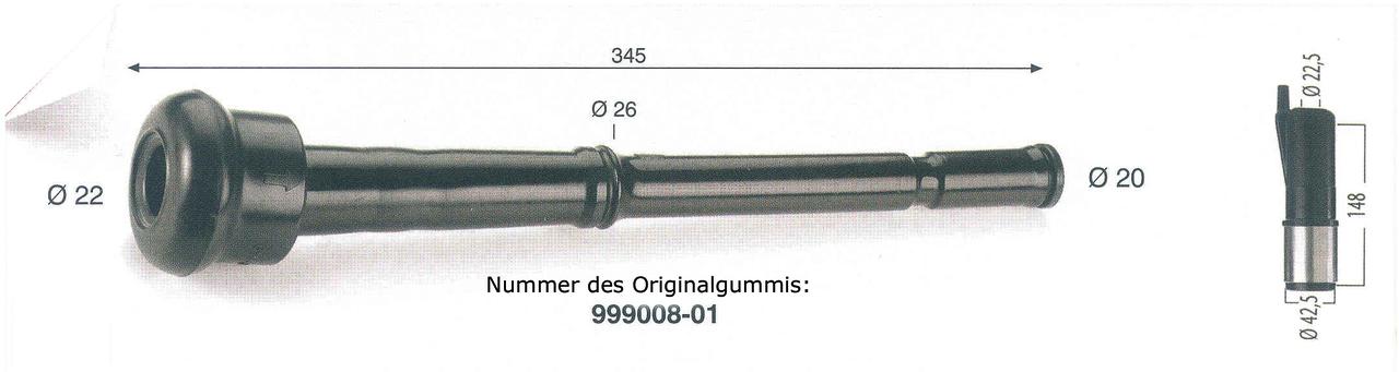 WAHL-Hausmarke Zitzengummi passt für DeLaval lang 08-01