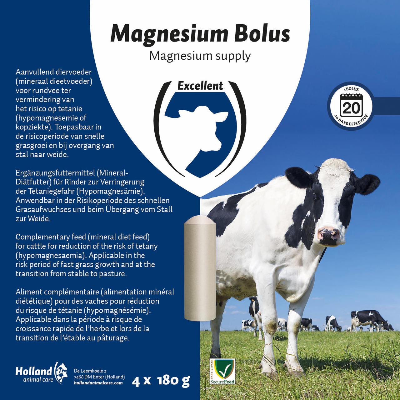 Hofman Animal Care Magnesium Bolus - 4 Boli à 180 g