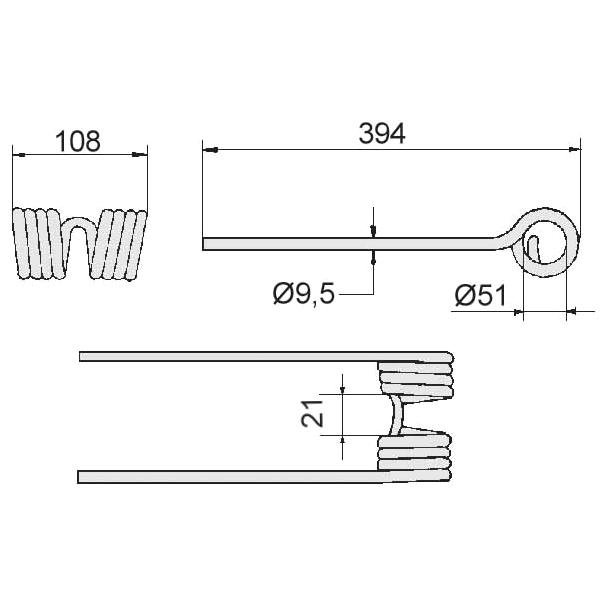 Zinken für KUHN GF, GRS