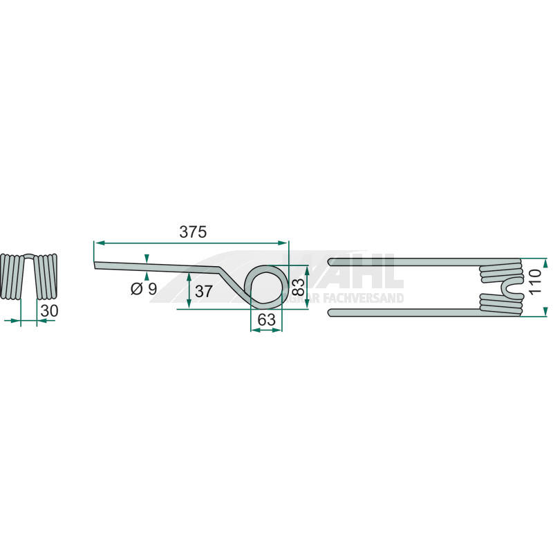 Zinken für Kreiselheuer 375x110mm