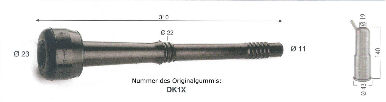 WAHL-Hausmarke Zitzengummi passt für BouMatic DK1X lang