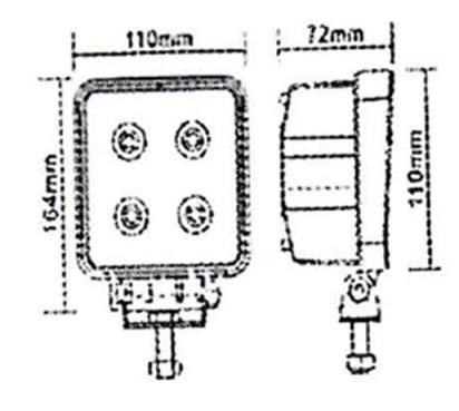 LED-Arbeitsscheinwerfer 40W = 2800Lumen