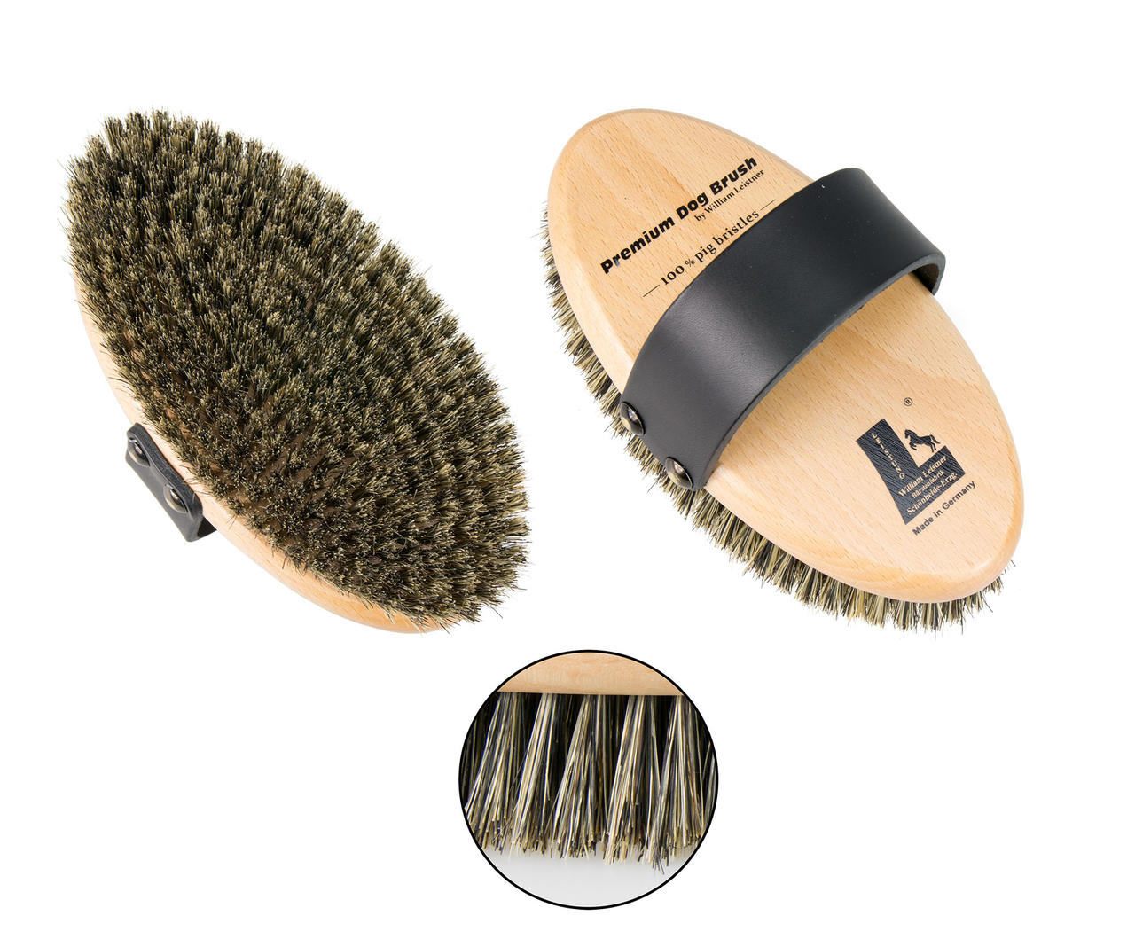 Leistner Premium Dog Brush 160×81mm medium-straff