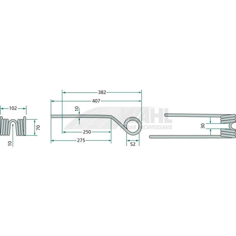 Zinken für Kreiselheuer 407x102mm