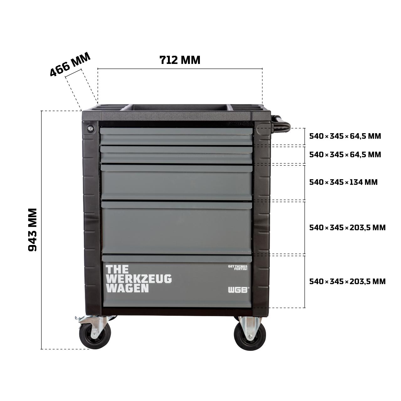 WGB Werkstattwagen 103-tlg. mit 5 Schubladen