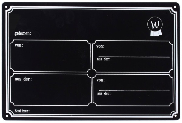 Waldhausen Boxenschild, Metall